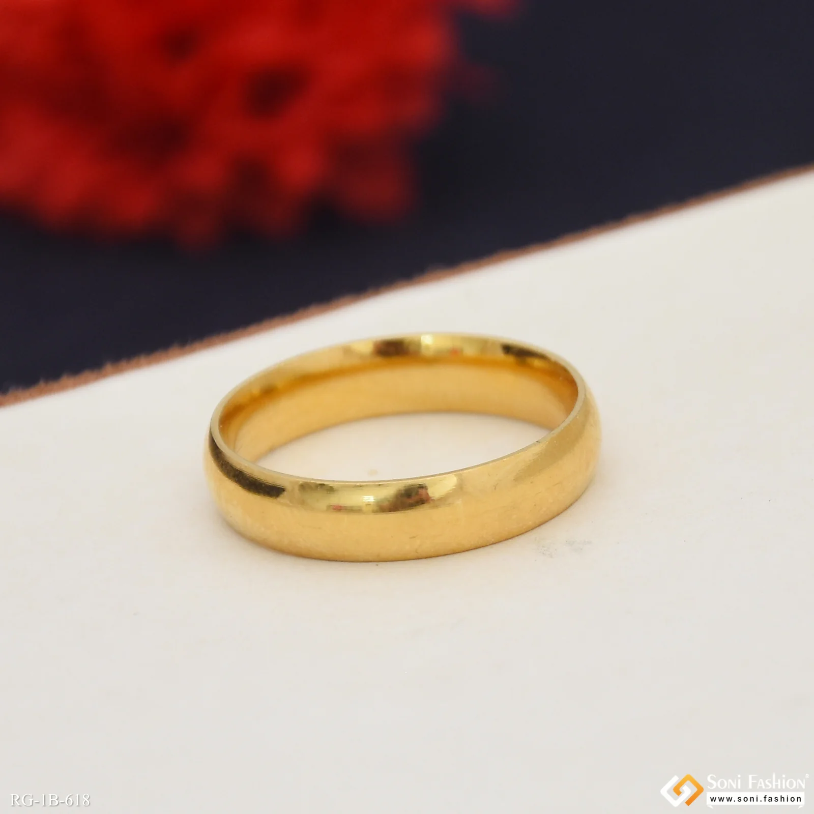 Golden Color Stainless Steel Ring For Men - Style B618 - Image 3