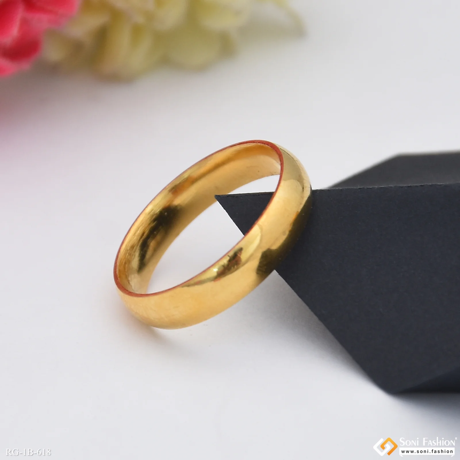 Golden Color Stainless Steel Ring For Men - Style B618 - Image 4