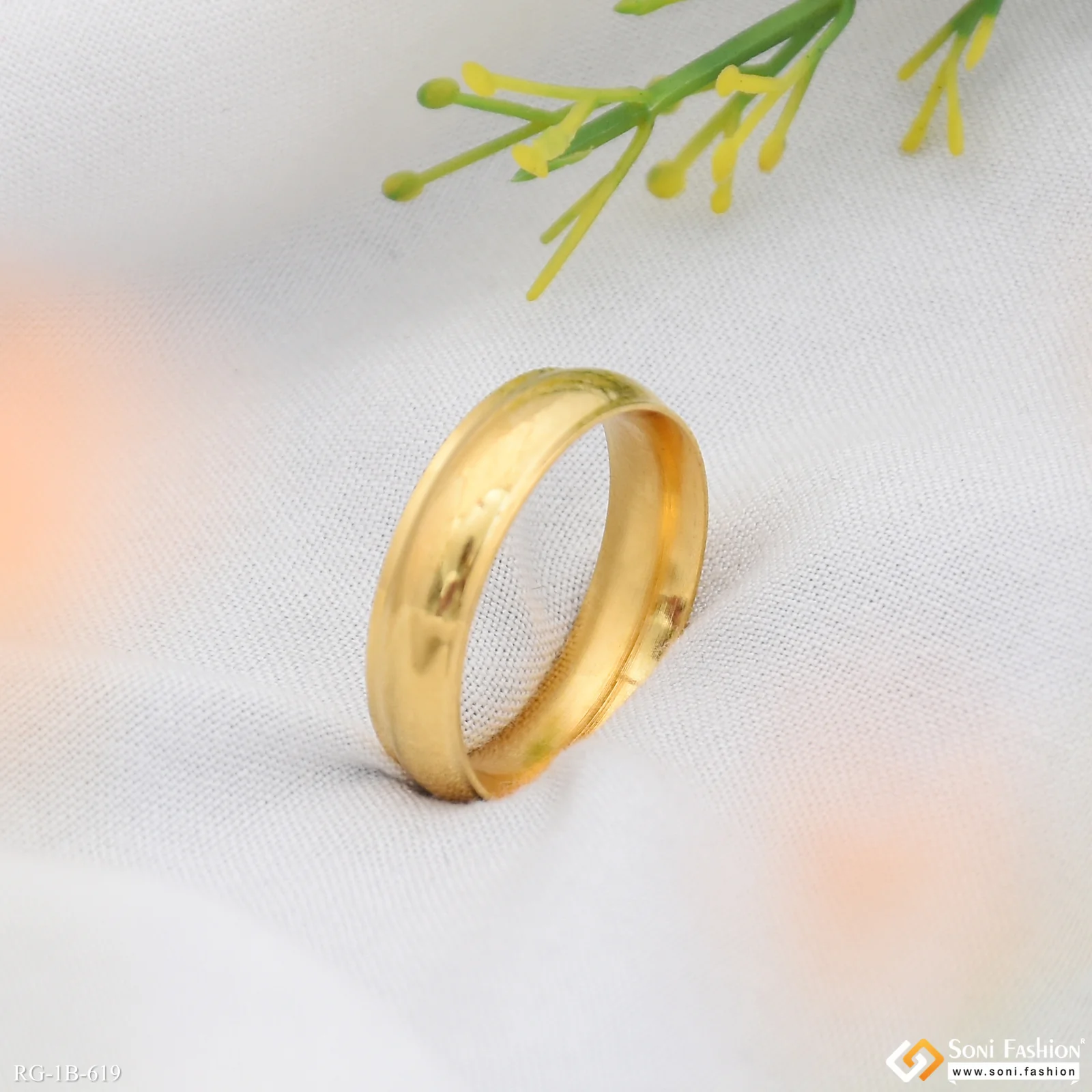 Golden Color Stainless Steel Ring For Men - Style B619 - Image 3
