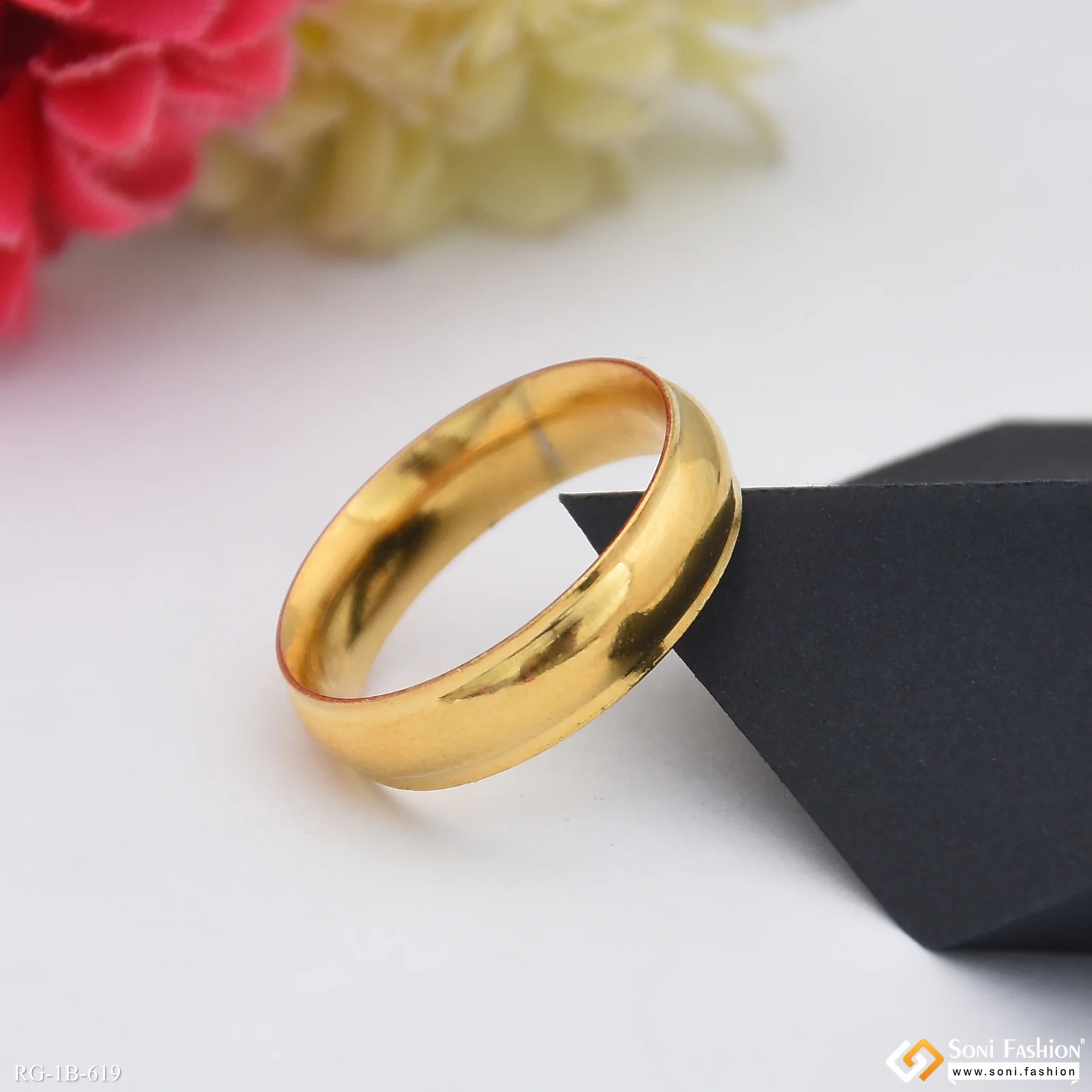 Golden Color Stainless Steel Ring For Men - Style B619 - Image 5