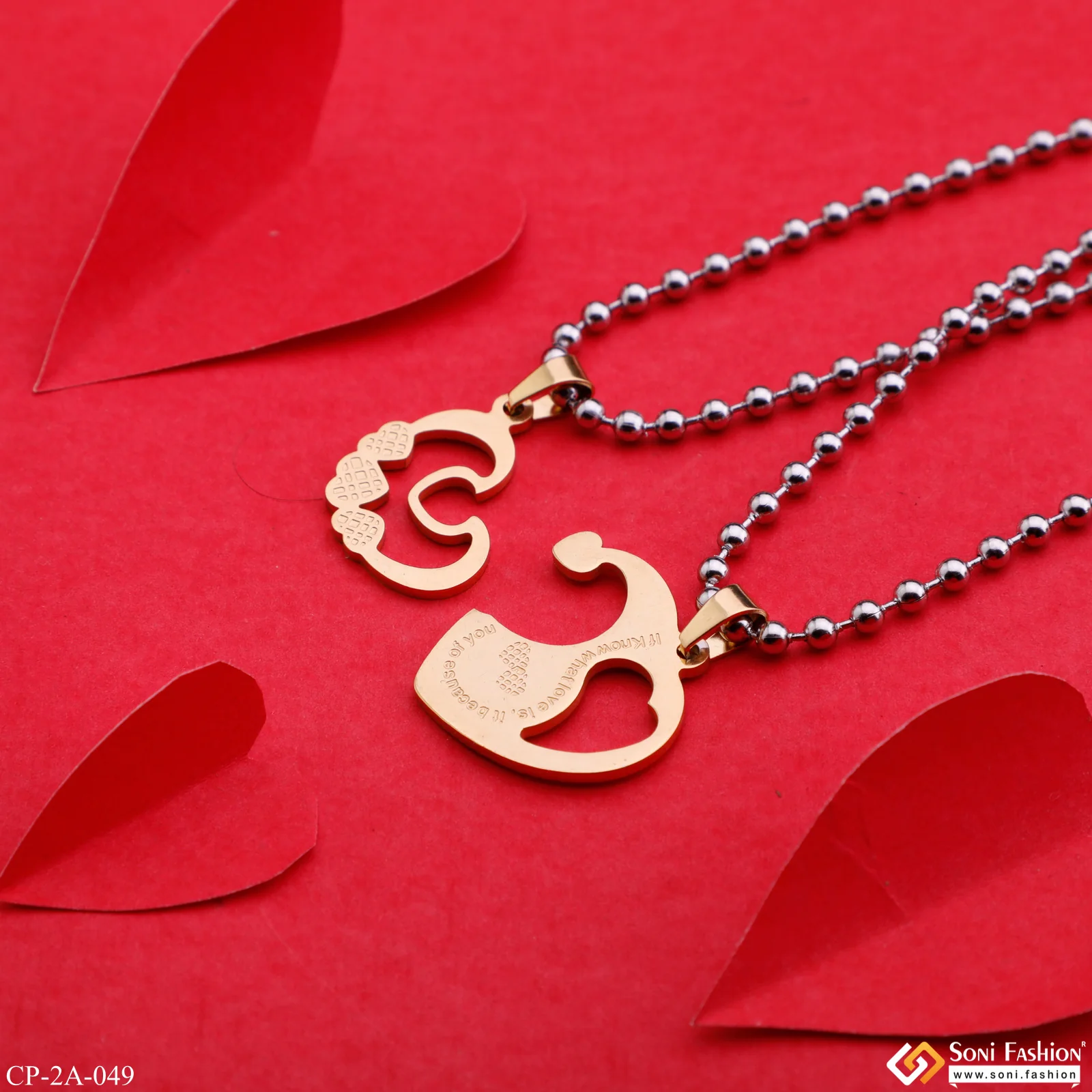 Golden Hearts - Best Love Couple Friendship/Valentine's Day Gift - Style A049 - Image 3