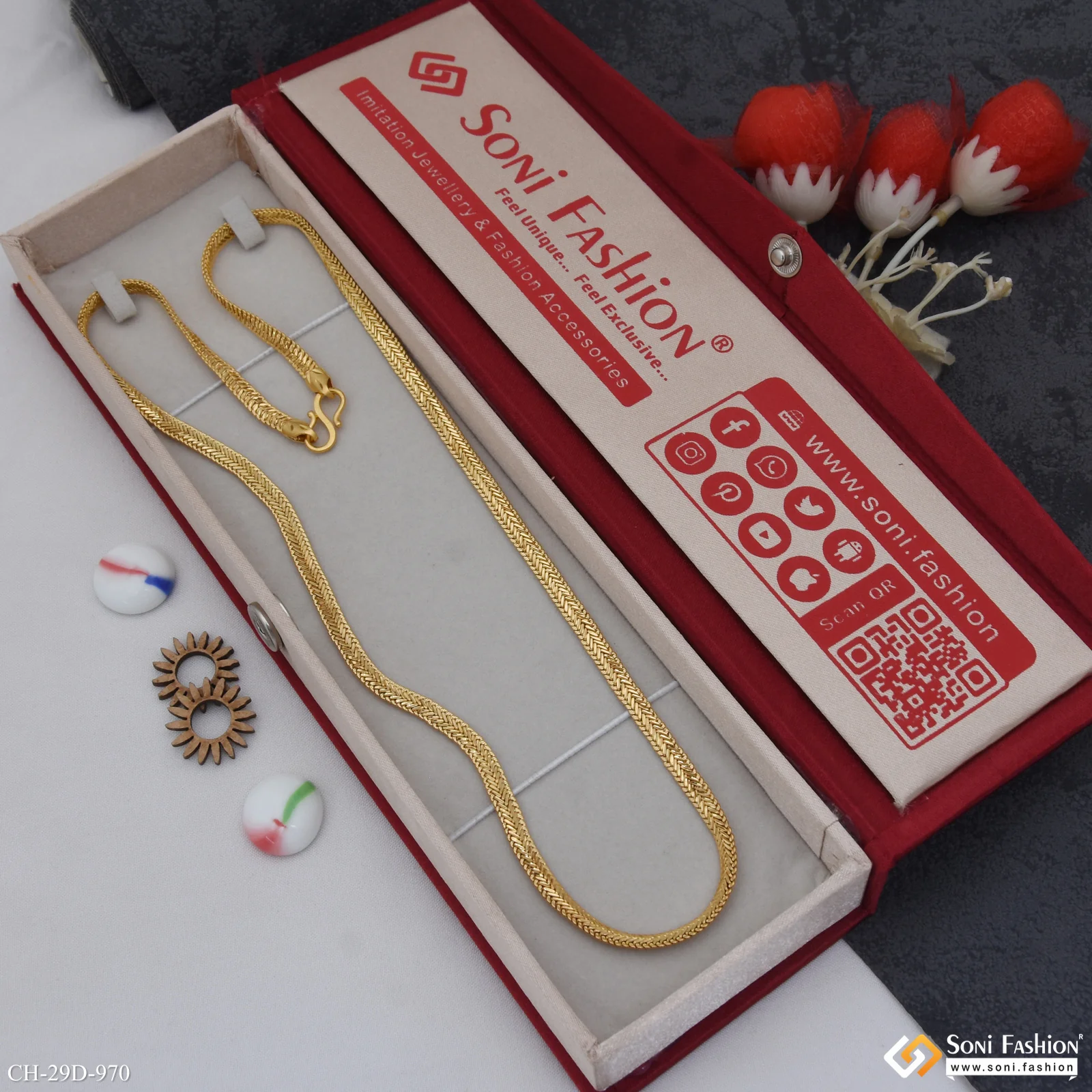 Gorgeous Design 18k Gold Plated Chain for Men - Style D970 - Image 3