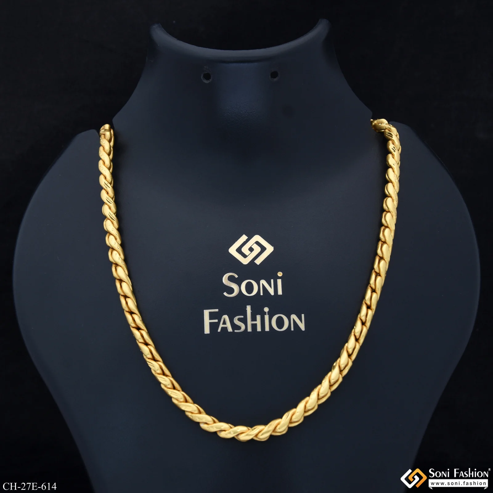 Gorgeous Design Gold Plated Chain for Men - Style E614