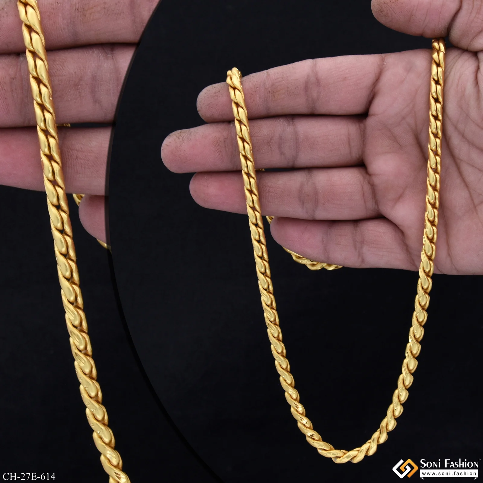 Gorgeous Design Gold Plated Chain for Men - Style E614 - Image 2