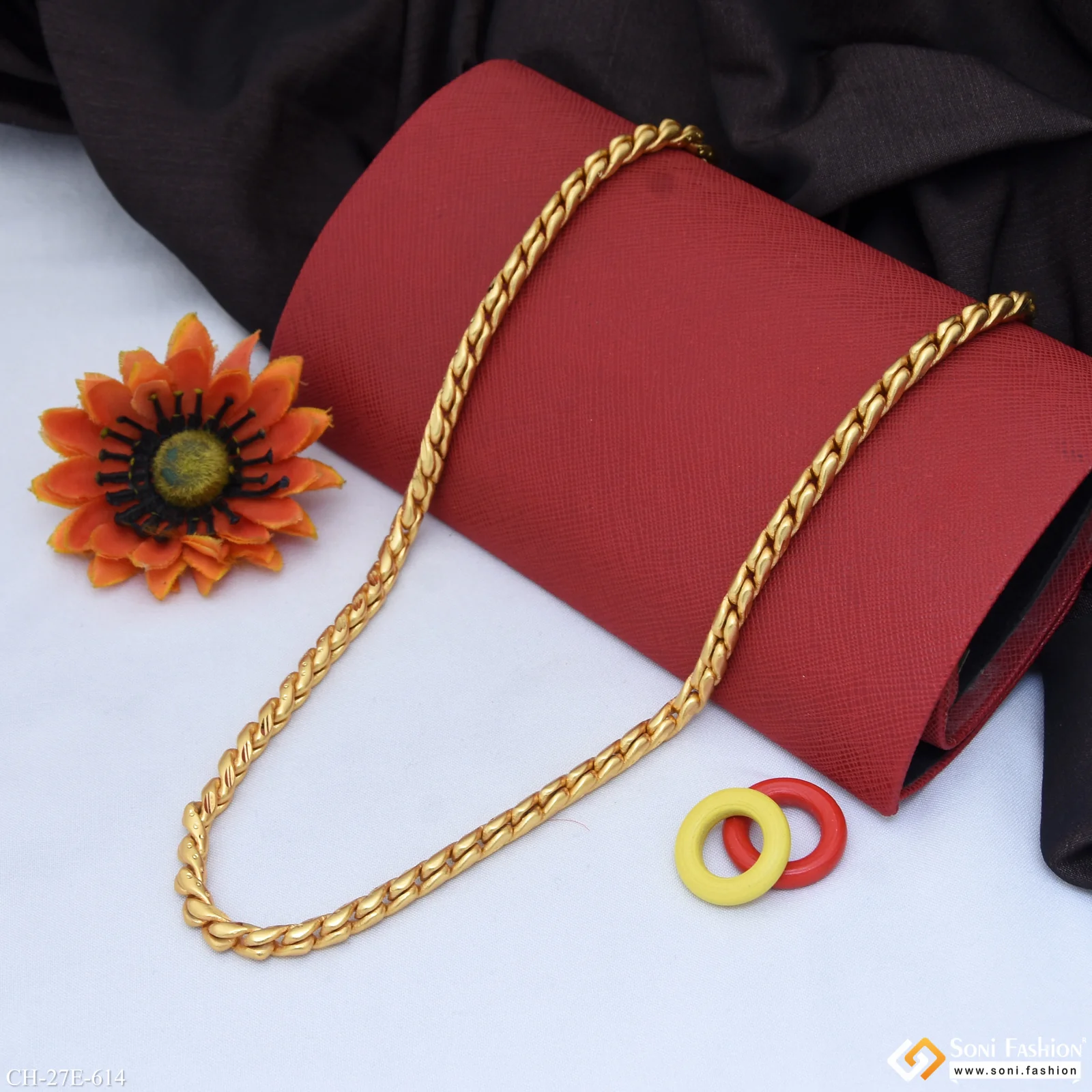 Gorgeous Design Gold Plated Chain for Men - Style E614 - Image 3