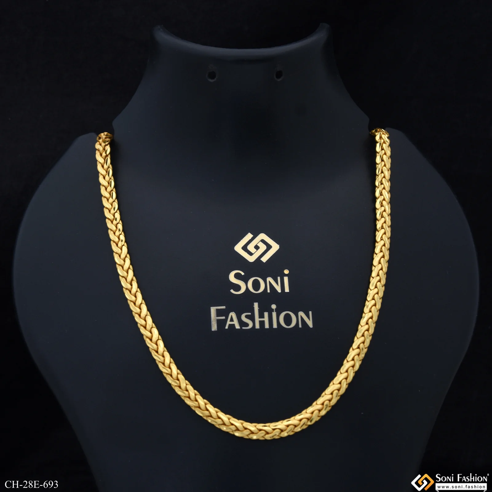 Gorgeous Design Gold Plated Link Chain for Men - Style E693