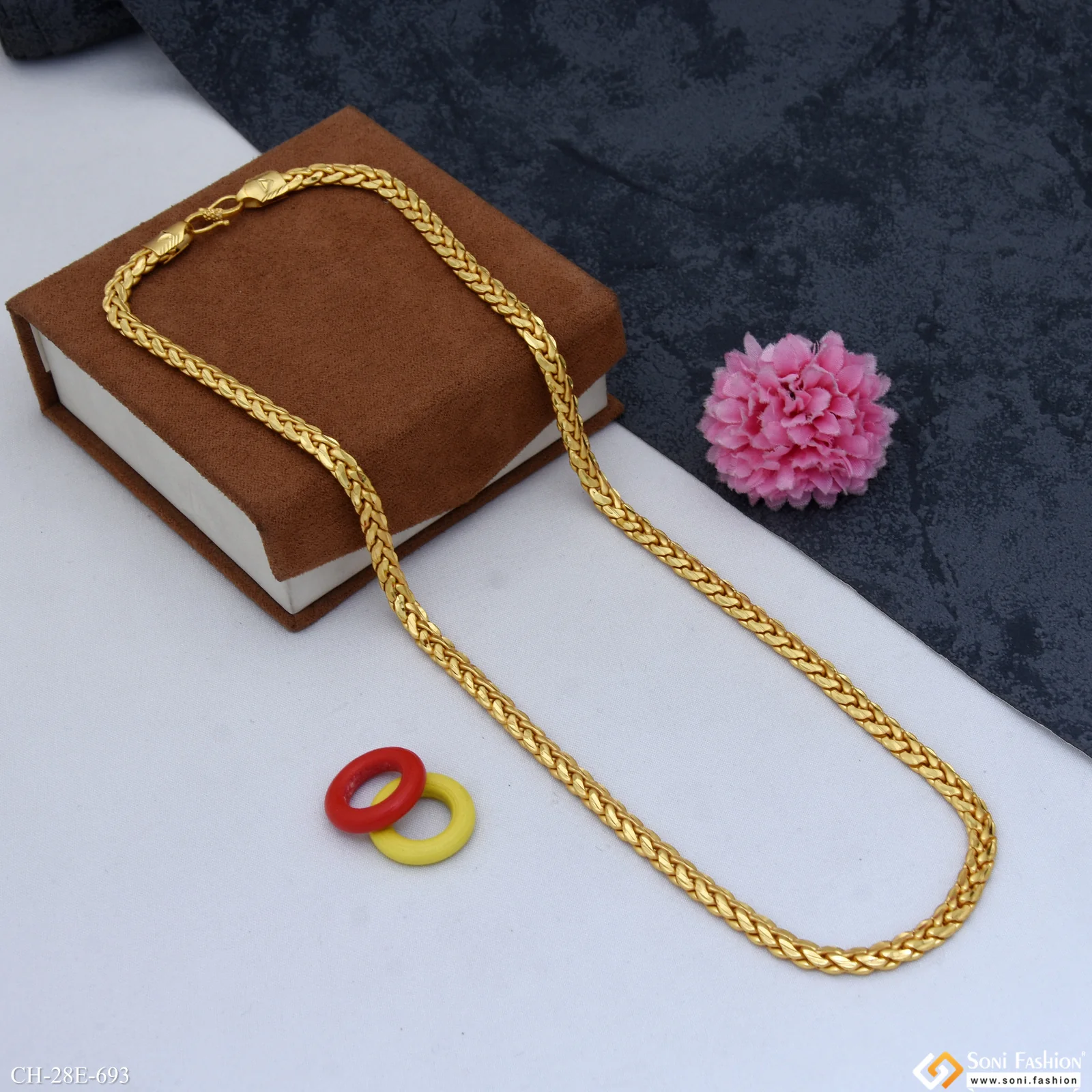 Gorgeous Design Gold Plated Link Chain for Men - Style E693 - Image 4