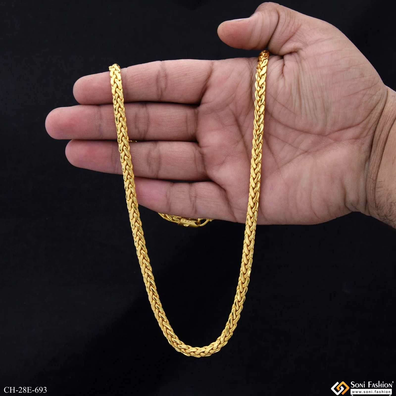 Gorgeous Design Gold Plated Link Chain for Men - Style E693 - Image 6