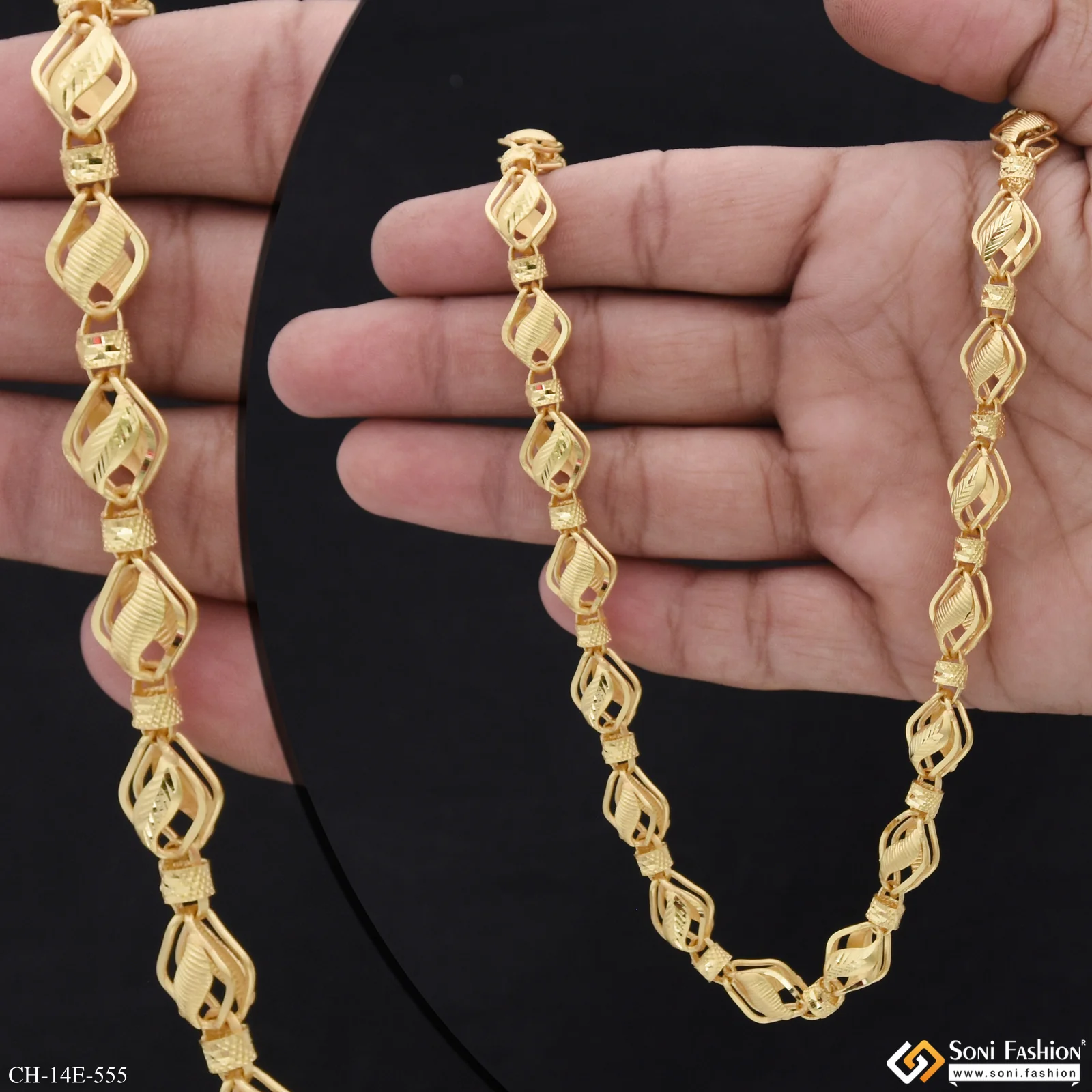 Gorgeous Design Gold Plated Kohli Chain for Men - Style E555 - Image 2