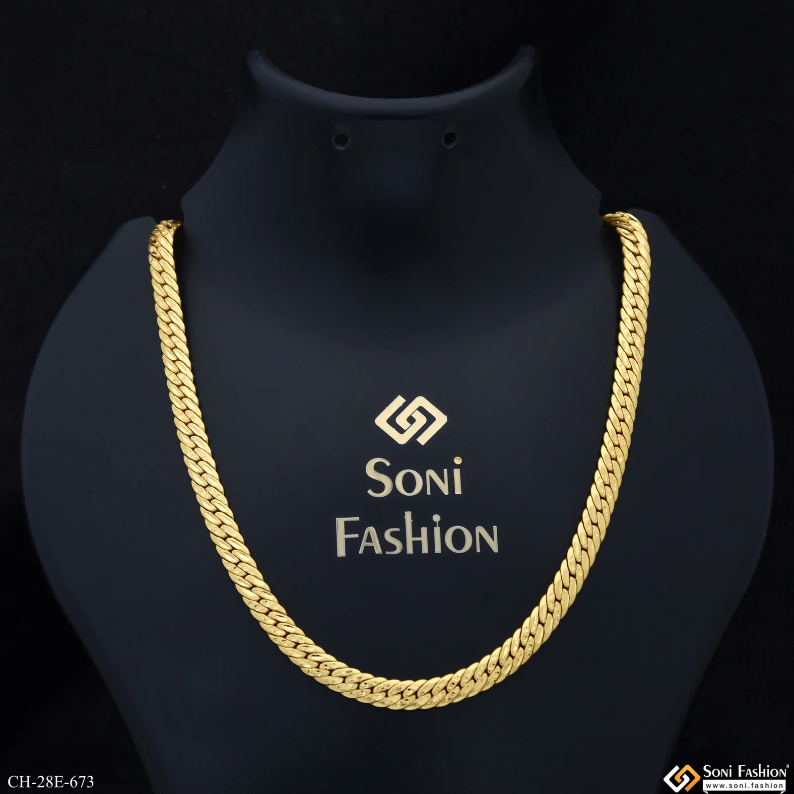 Sophisticated Design Gold Plated Chain for Men- Style E673