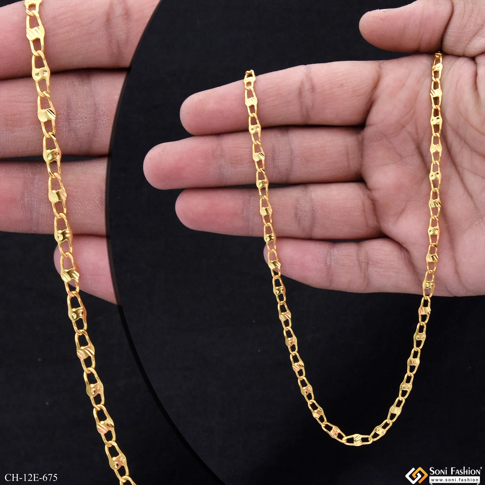 Gorgeous Design Gold Plated Link Chain for Men - Style E675 - Image 2