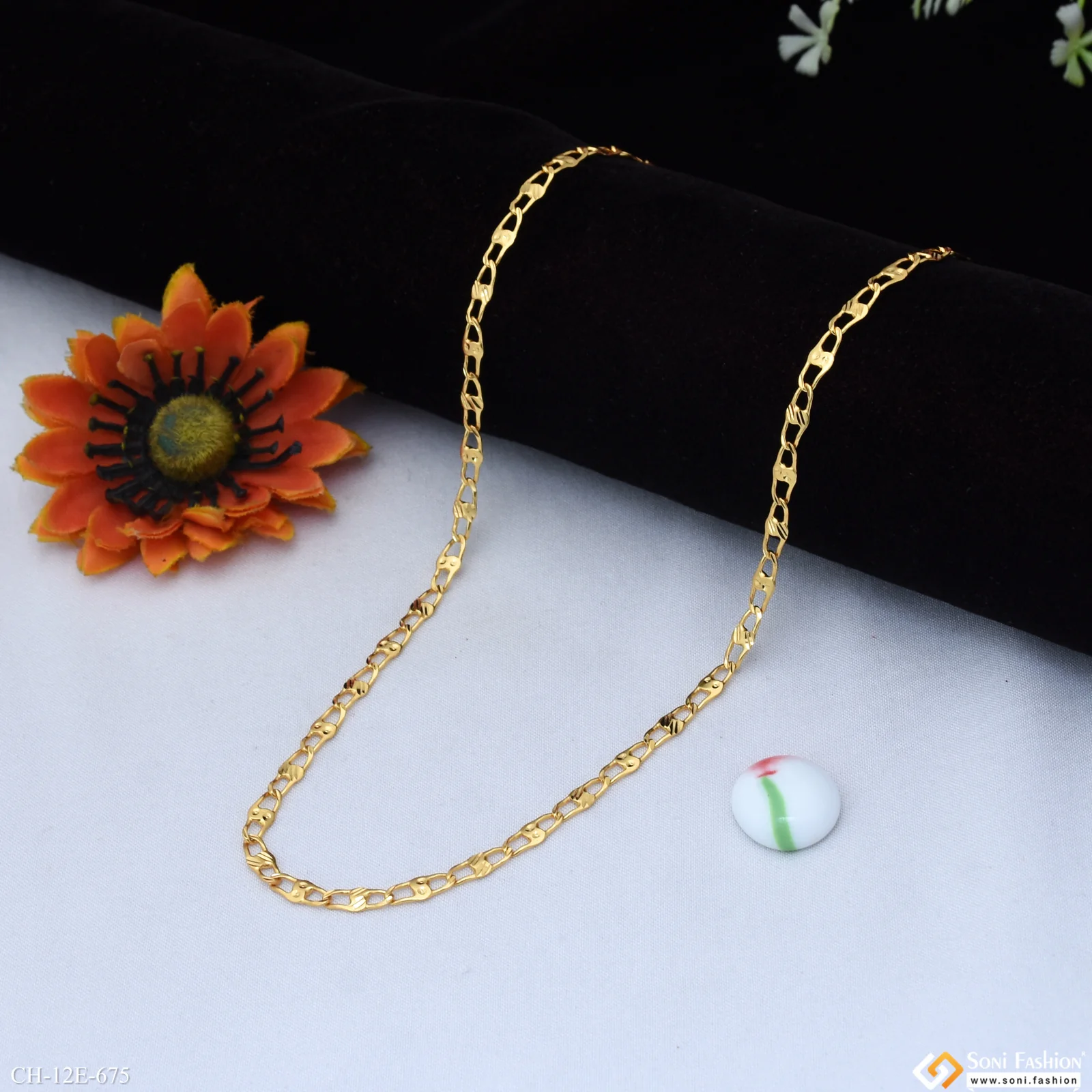 Gorgeous Design Gold Plated Link Chain for Men - Style E675 - Image 3