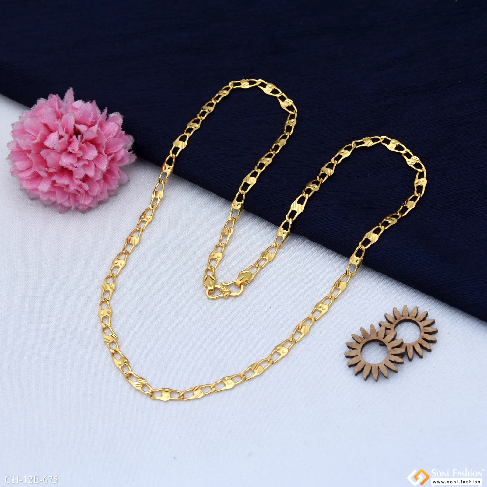 Gorgeous Design Gold Plated Link Chain for Men - Style E675 - Image 5