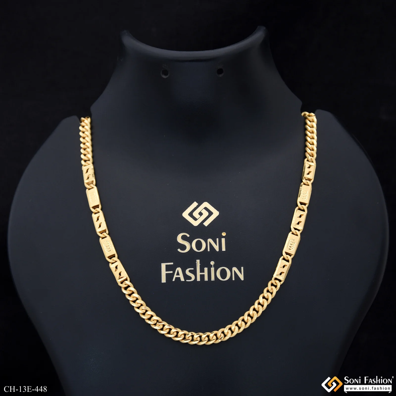 Gorgeous Design Gold Plated Link Nawabi Chain for Men - Style E448