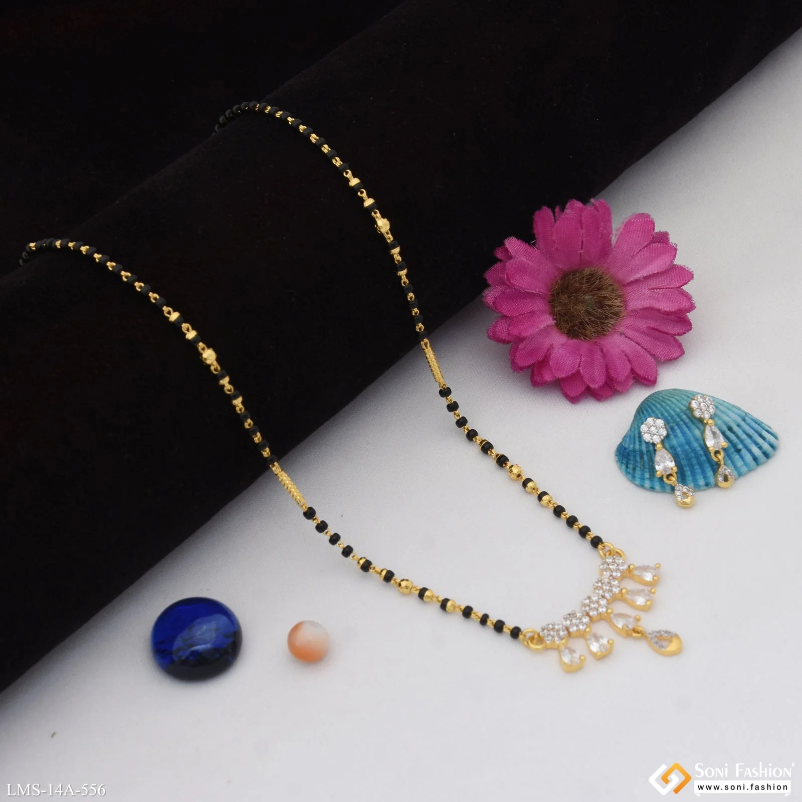 Gorgeous Design Gold Plated Mangalsutra Set for Women - Style A556 - Image 4