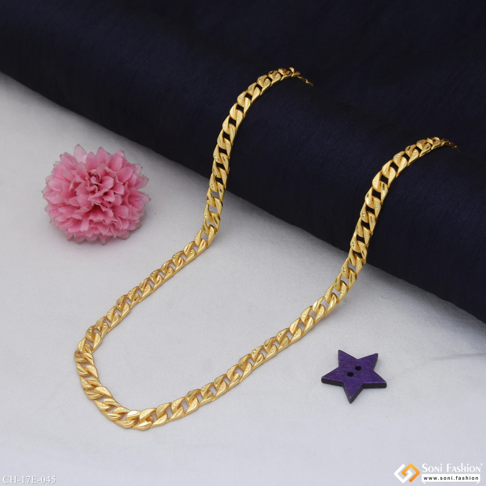 Gorgeous Design Gold Plated Pokal Chain for Men - Style E045 - Image 6