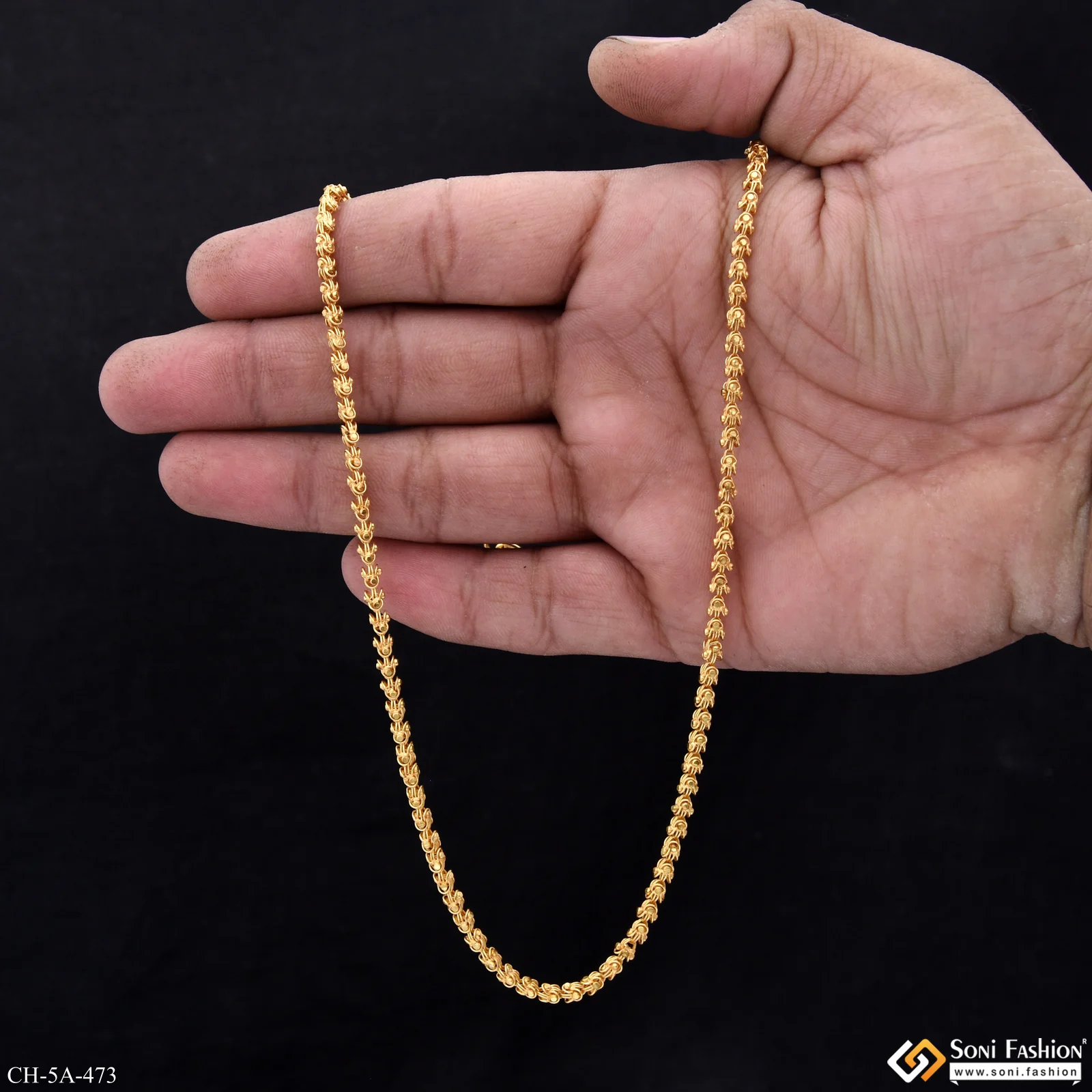Gorgeous Design Gold Plated Rajwadi Chain for Men - Style A473 - Image 3