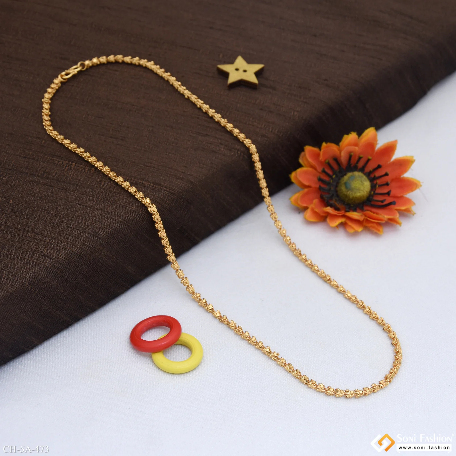 Gorgeous Design Gold Plated Rajwadi Chain for Men - Style A473 - Image 4