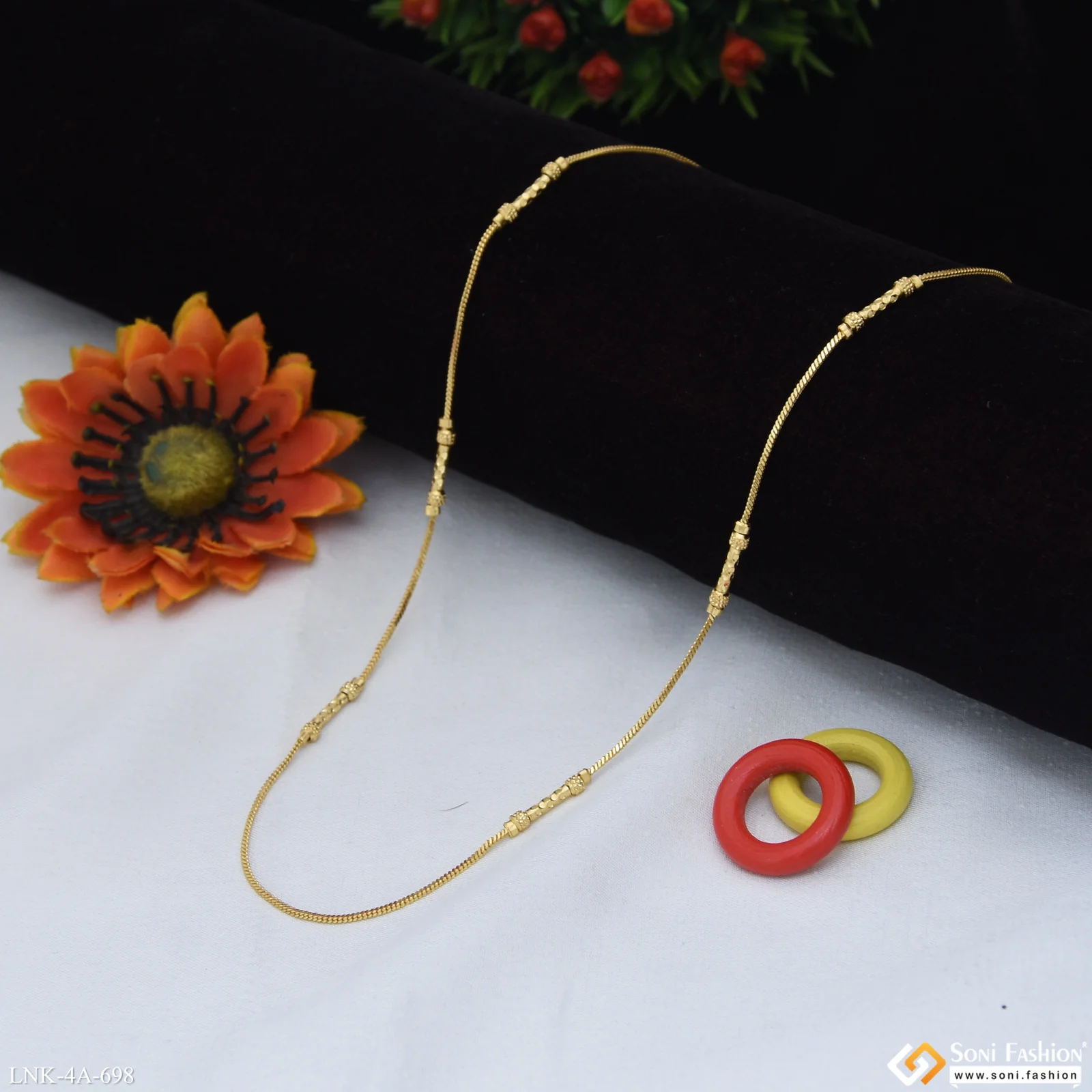 Graceful Design Gold Plated Chain for Ladies - Style A698 - Image 3