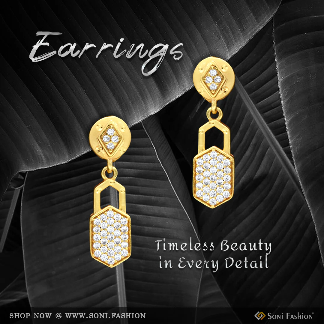 Graceful Design Gold Plated Earrings for Ladies - Style A248
