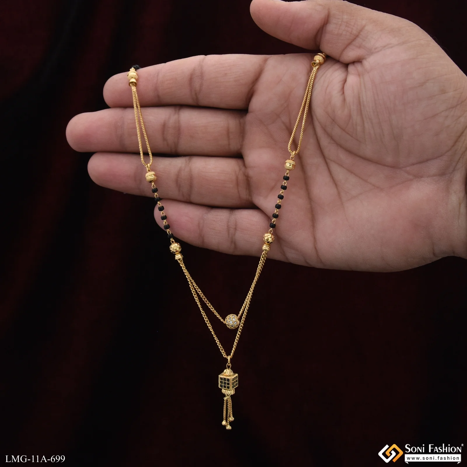 Graceful Design Gold Plated Mangalsutra for Women - Style A699 - Image 3