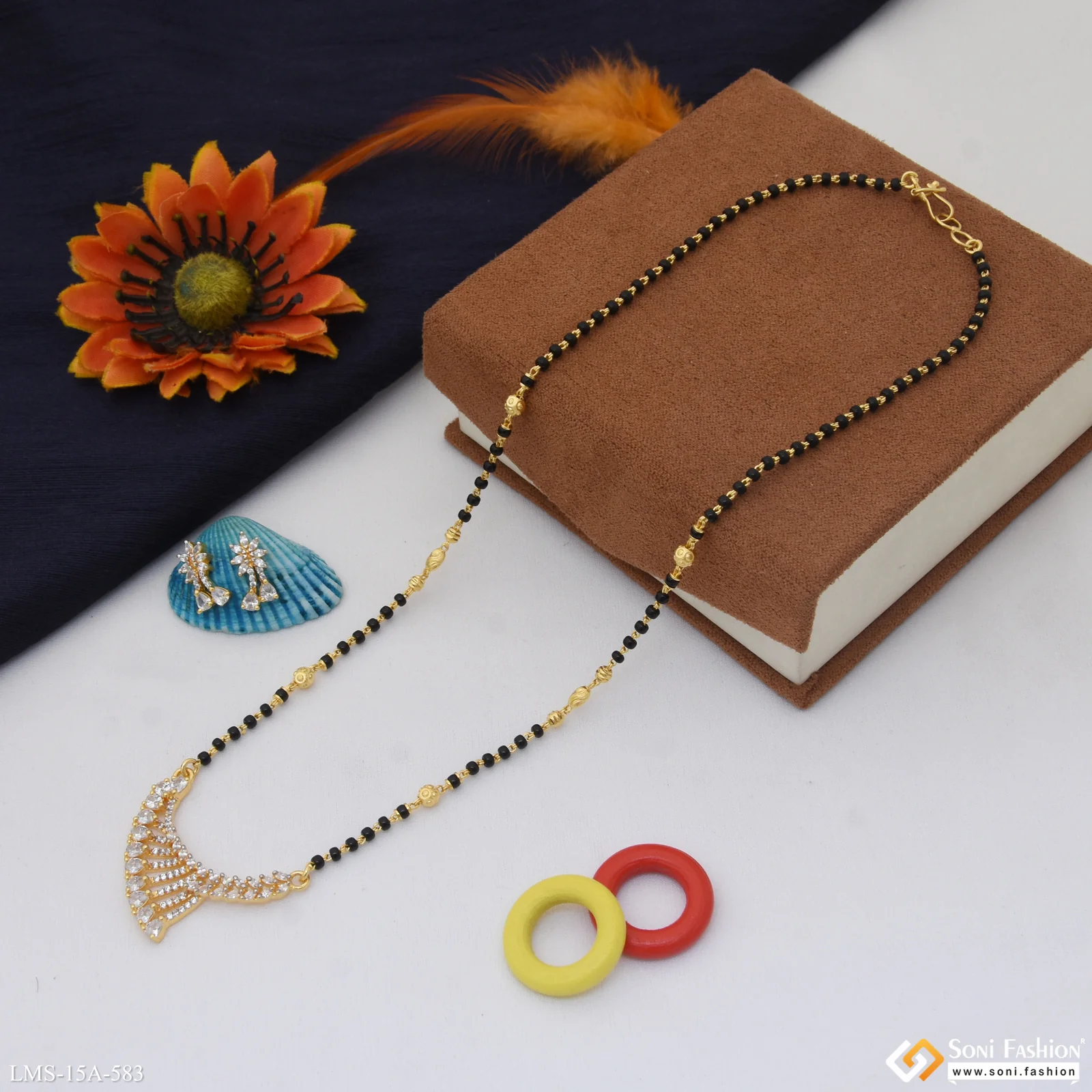 Graceful Design Gold Plated Mangalsutra Set for Women - Style A583 - Image 4