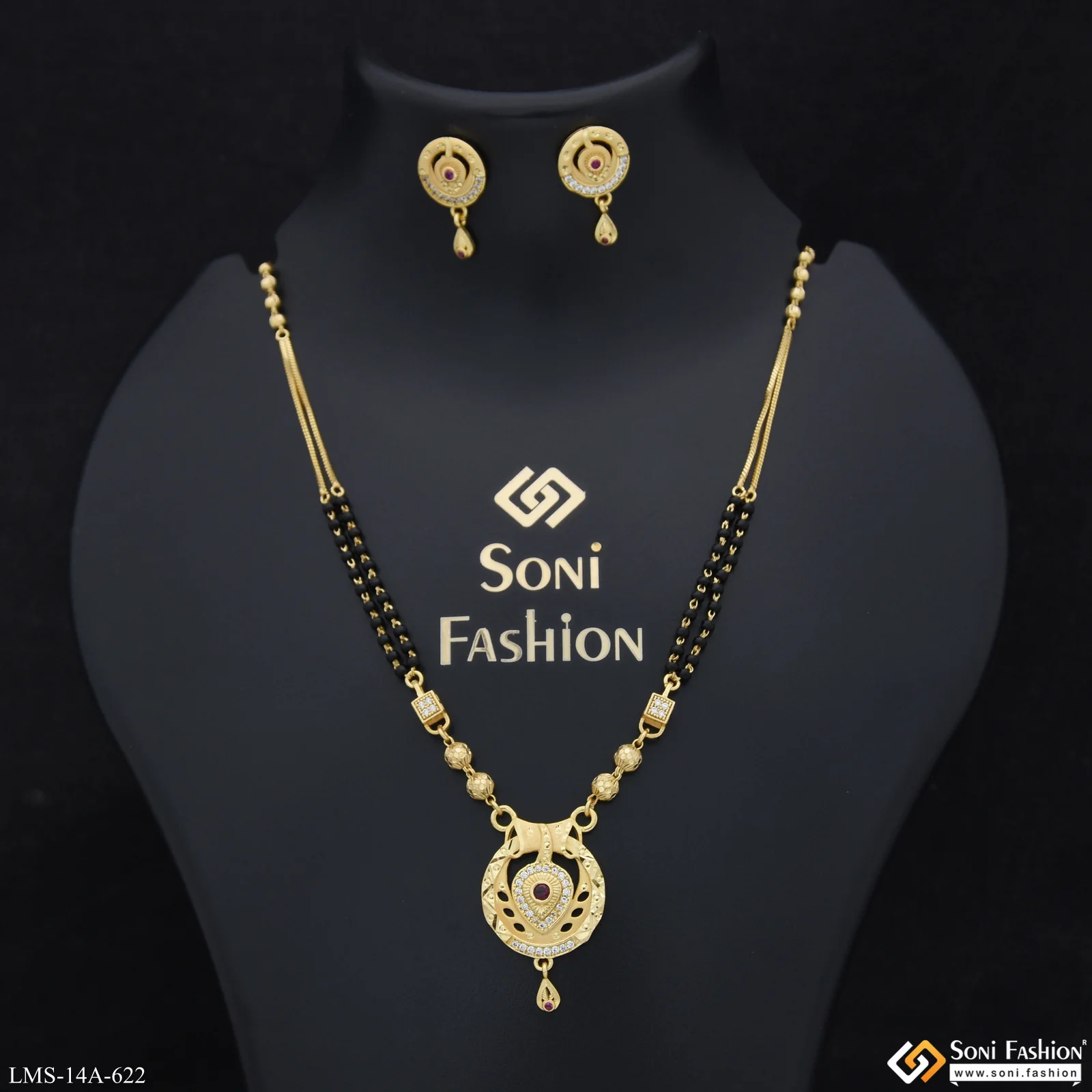 Graceful Design Gold Plated Mangalsutra Set for Women - Style A622