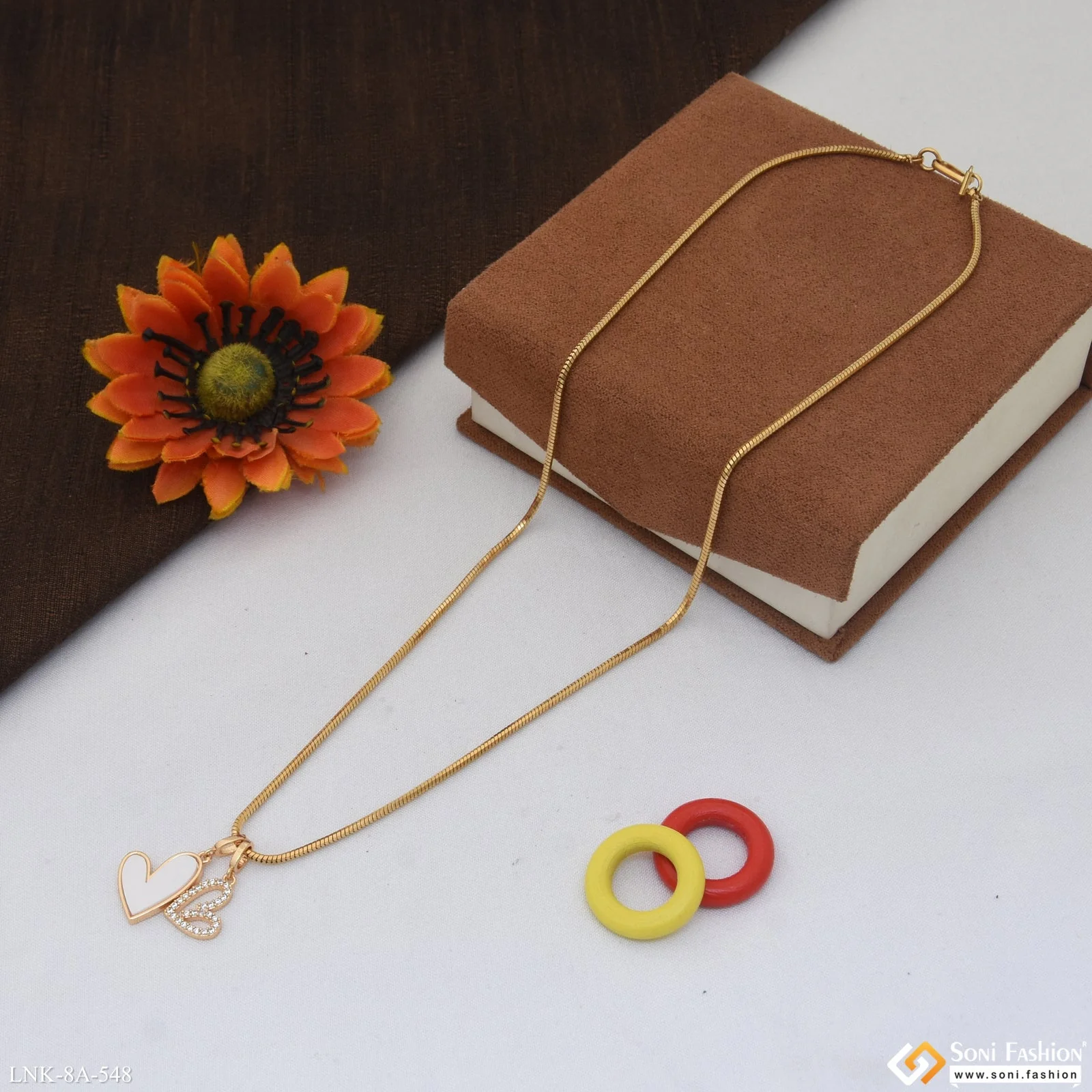 Hand-Crafted Design Gold Plated Chain Pendant for Ladies - Style A548 - Image 5