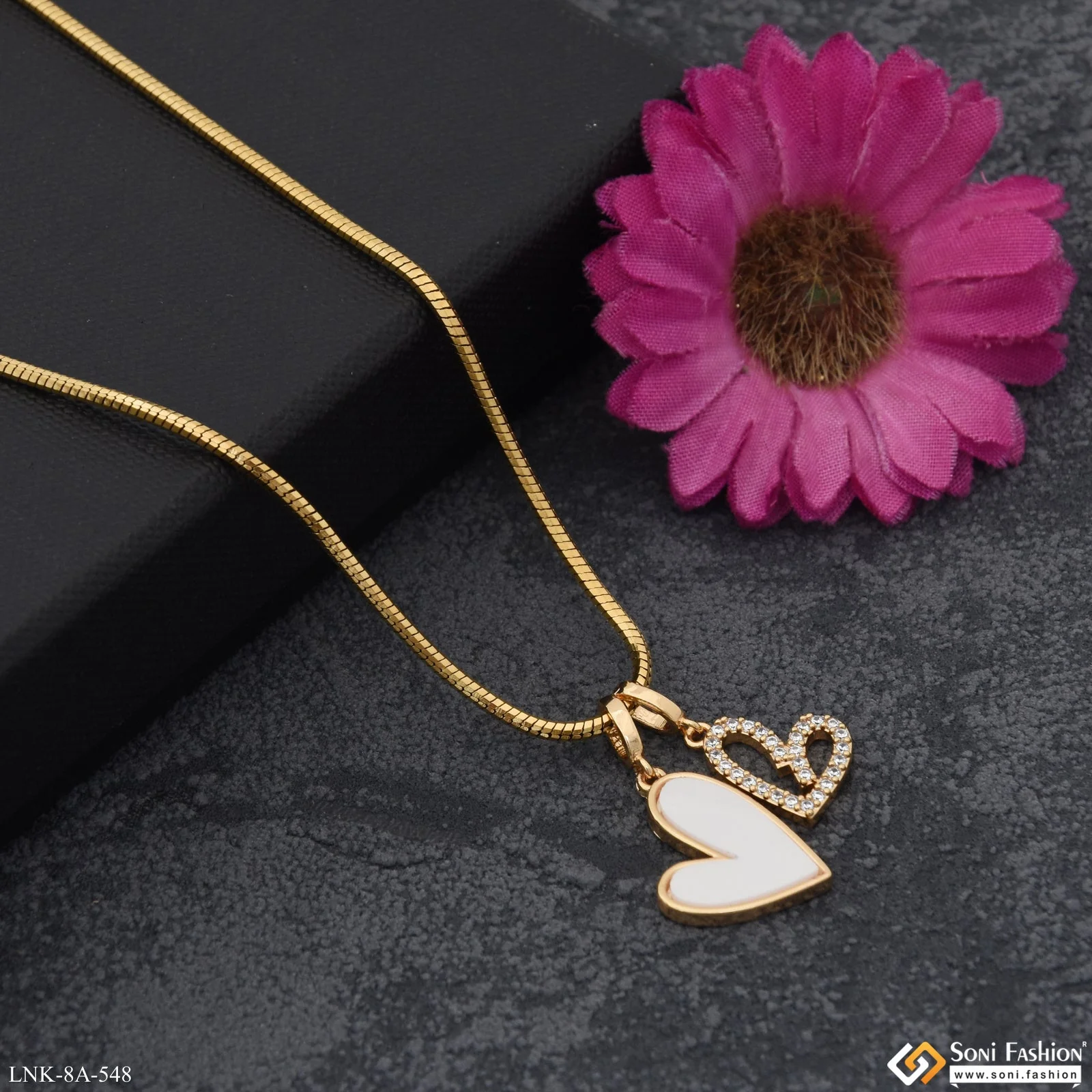 Hand-Crafted Design Gold Plated Chain Pendant for Ladies - Style A548 - Image 6