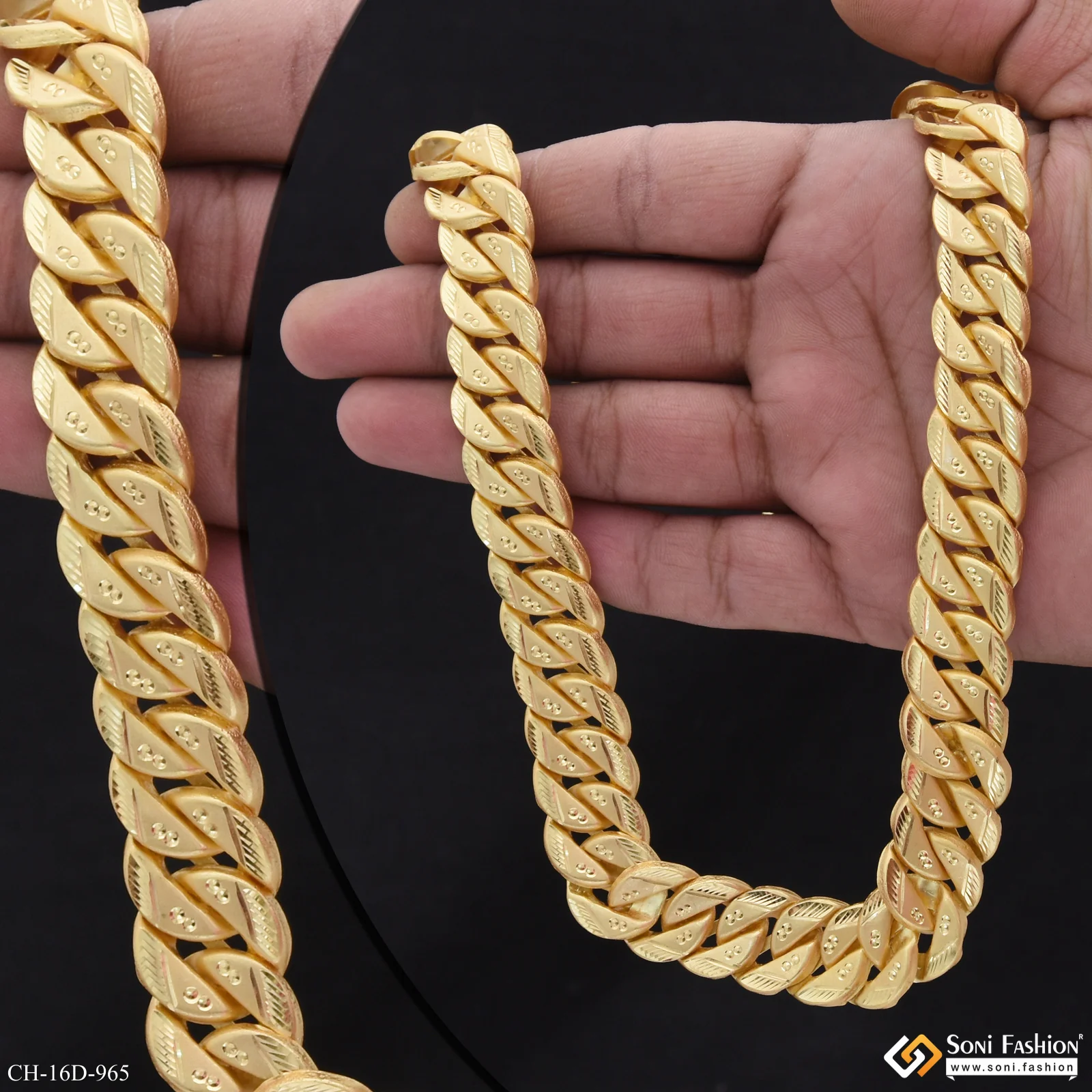 Hand-Crafted Design Gold Plated Pokal Chain for Men - Style D965 - Image 3