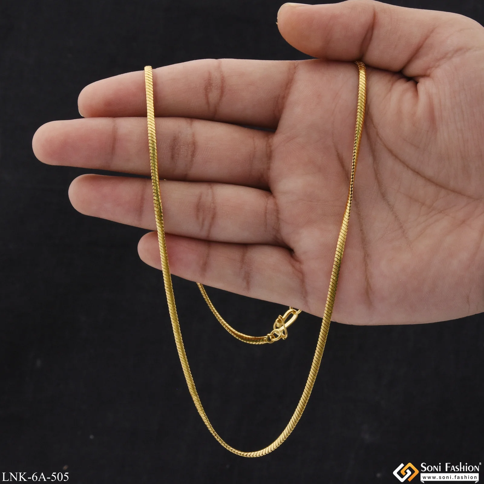 Hand-Crafted Design Gold Plated Snake Chain for Ladies - Style A505 - Image 6