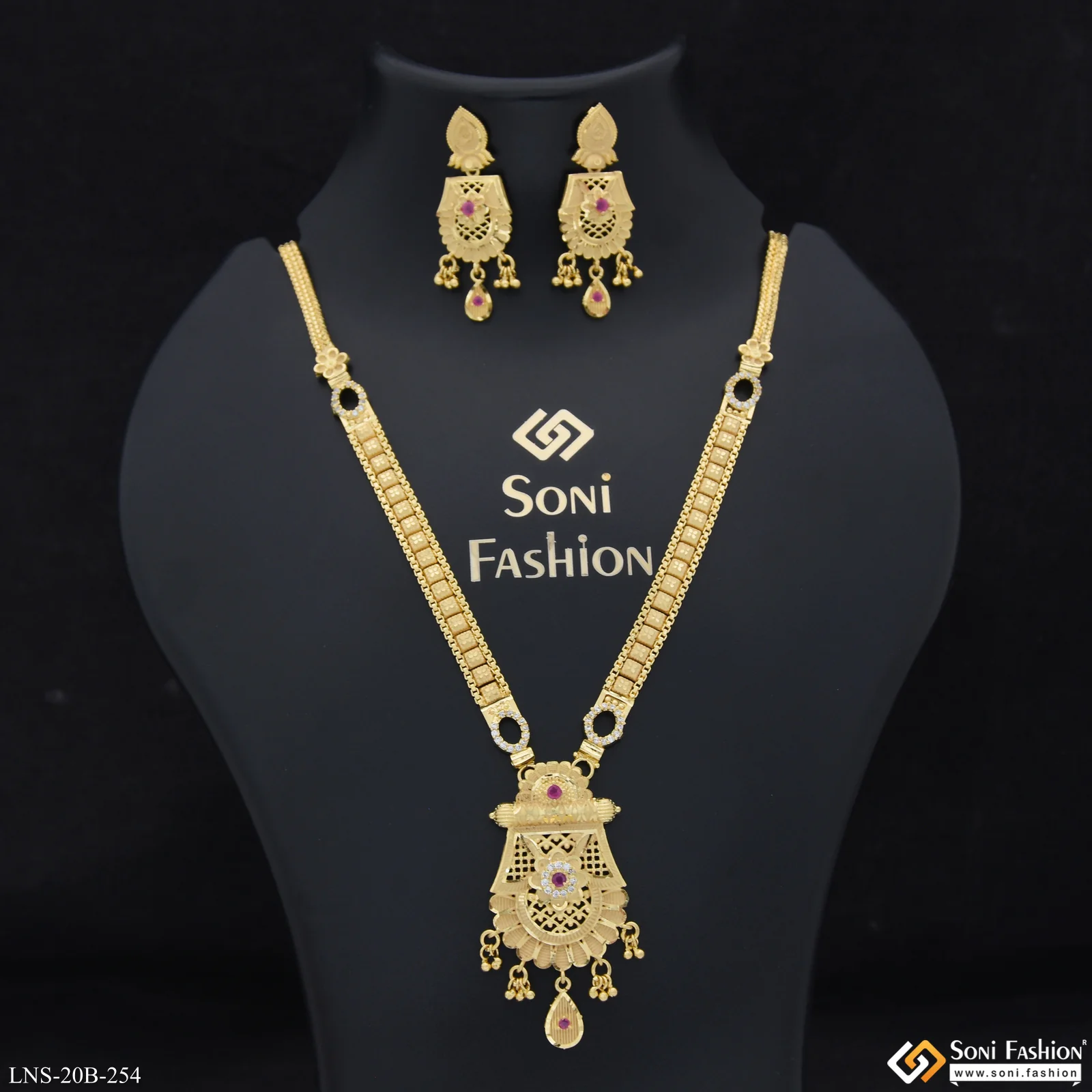 High-Class Design Gold Plated Necklace Set for Women - Style B254