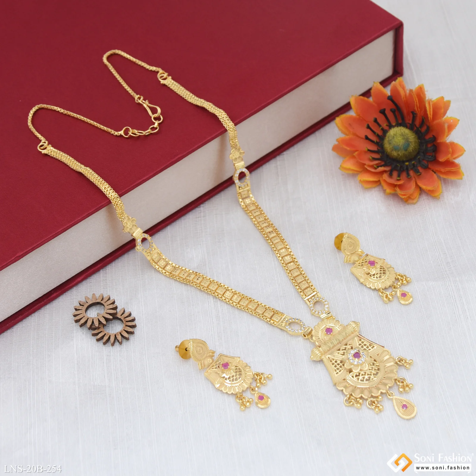 High-Class Design Gold Plated Necklace Set for Women - Style B254 - Image 4