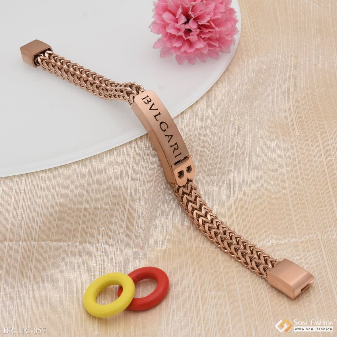 Attention-getting Design High Quality Rose Gold Bracelet For Men - Style C057 - Image 2