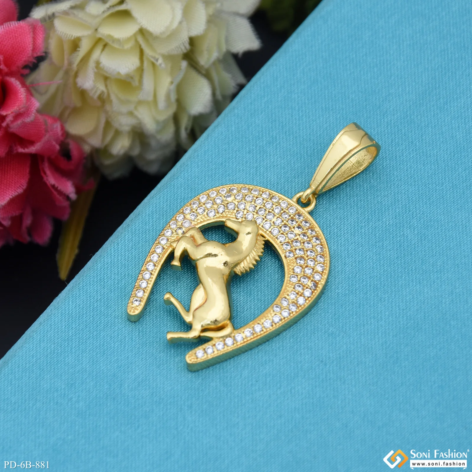Horseshoe Fashionable Design Gold Plated Pendant for Men - Style B881 - Image 5