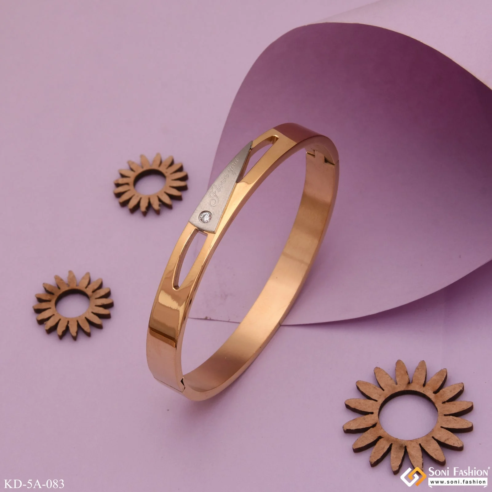 I Love You Silver Color Bracelet Kada Casual Design Gold Plated for Men - Style A083 - Image 3