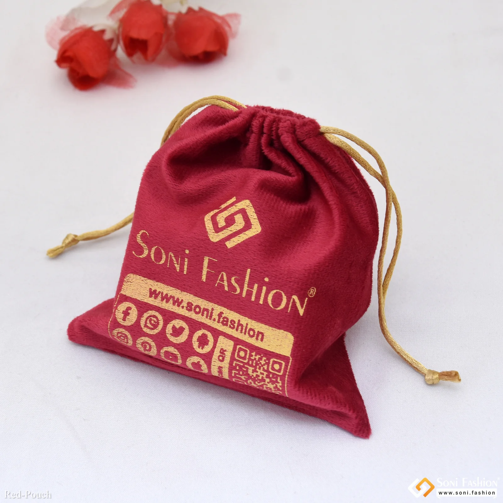 Imported Velvet Jewellery Pouch - Image 2