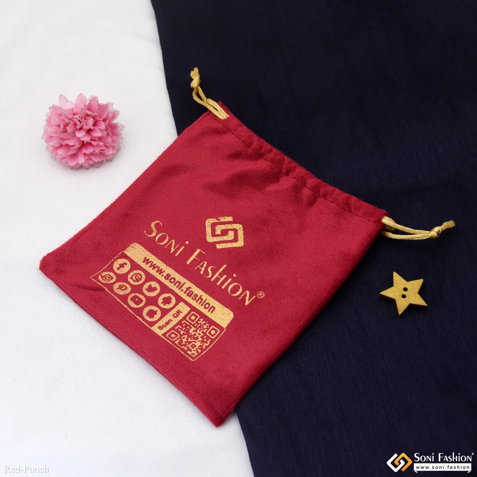 Imported Velvet Jewellery Pouch - Image 5