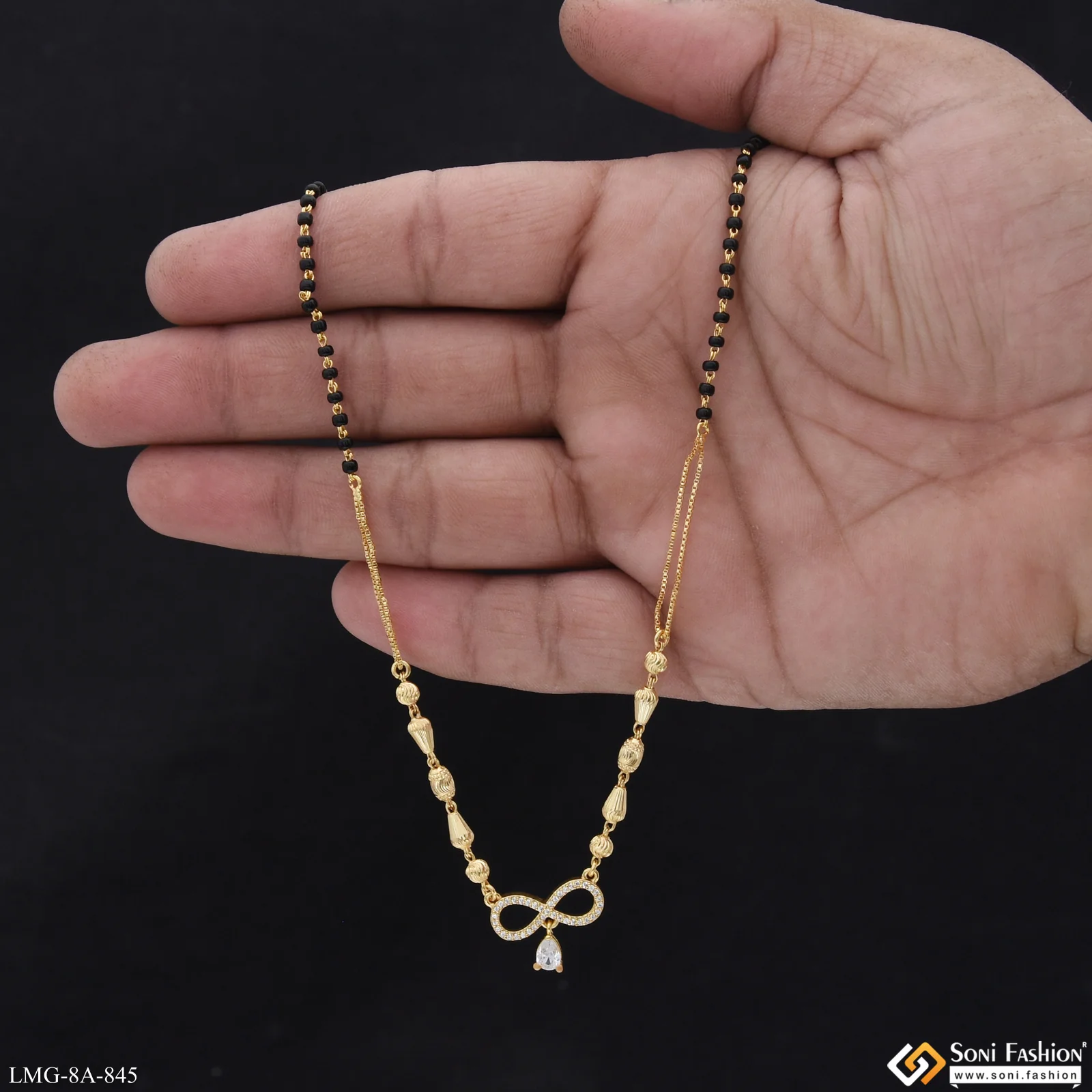 Infinity Opulent Design Gold Plated Mangalsutra for Women - Style A845 - Image 2