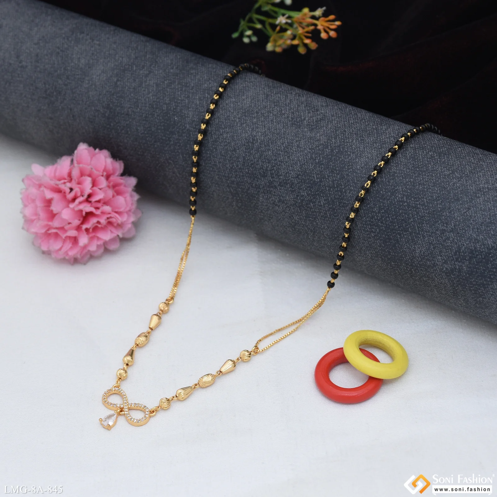 Infinity Opulent Design Gold Plated Mangalsutra for Women - Style A845 - Image 3