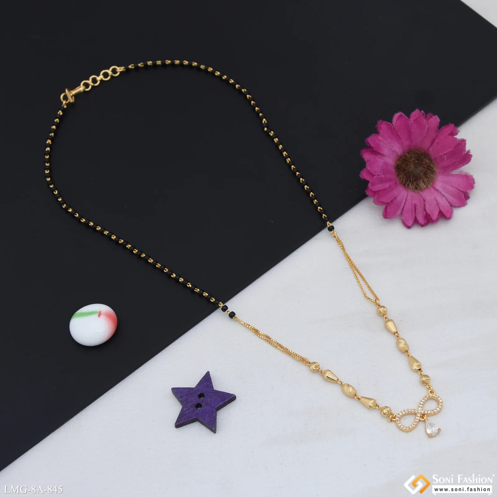 Infinity Opulent Design Gold Plated Mangalsutra for Women - Style A845 - Image 4
