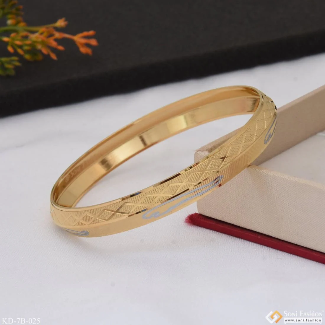 Jaguar Best Quality Elegant Design Gold Plated Punjabi Kada for Men - Style B025 - Image 5