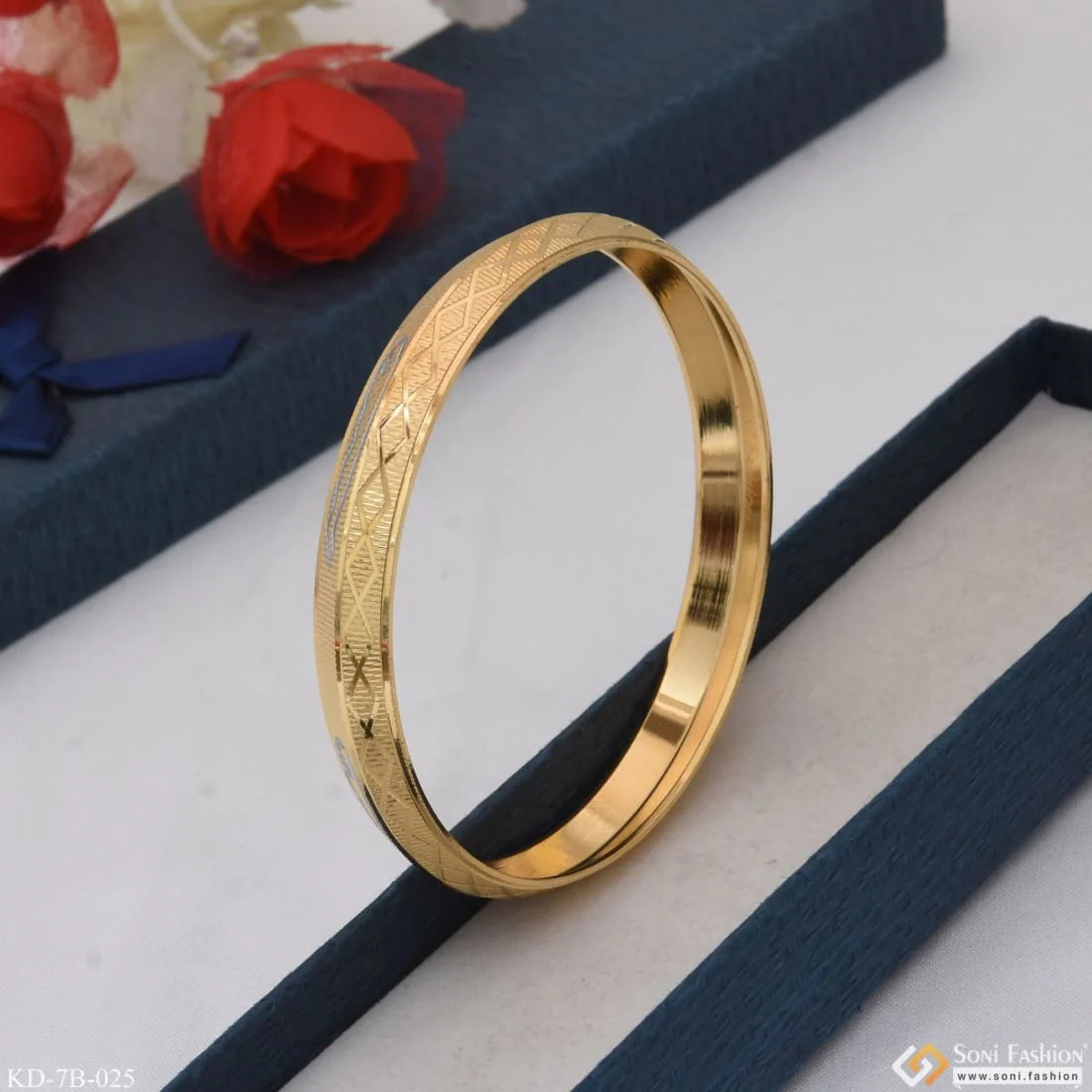 Jaguar Best Quality Elegant Design Gold Plated Punjabi Kada for Men - Style B025 - Image 6