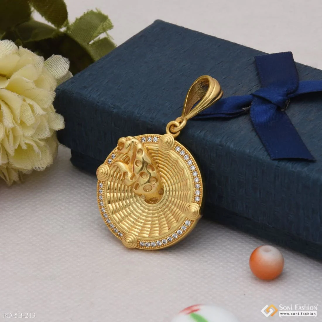 Jaguar With Diamond Superior Quality Graceful Design Gold Plated Pendant - Style B213 - Image 3