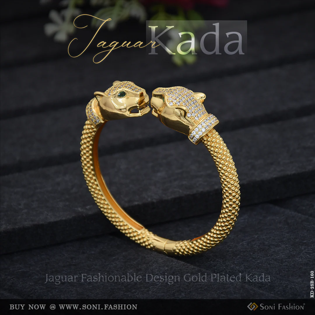 Jaguar Fashionable Design Gold Plated Kada for Men - Style B160