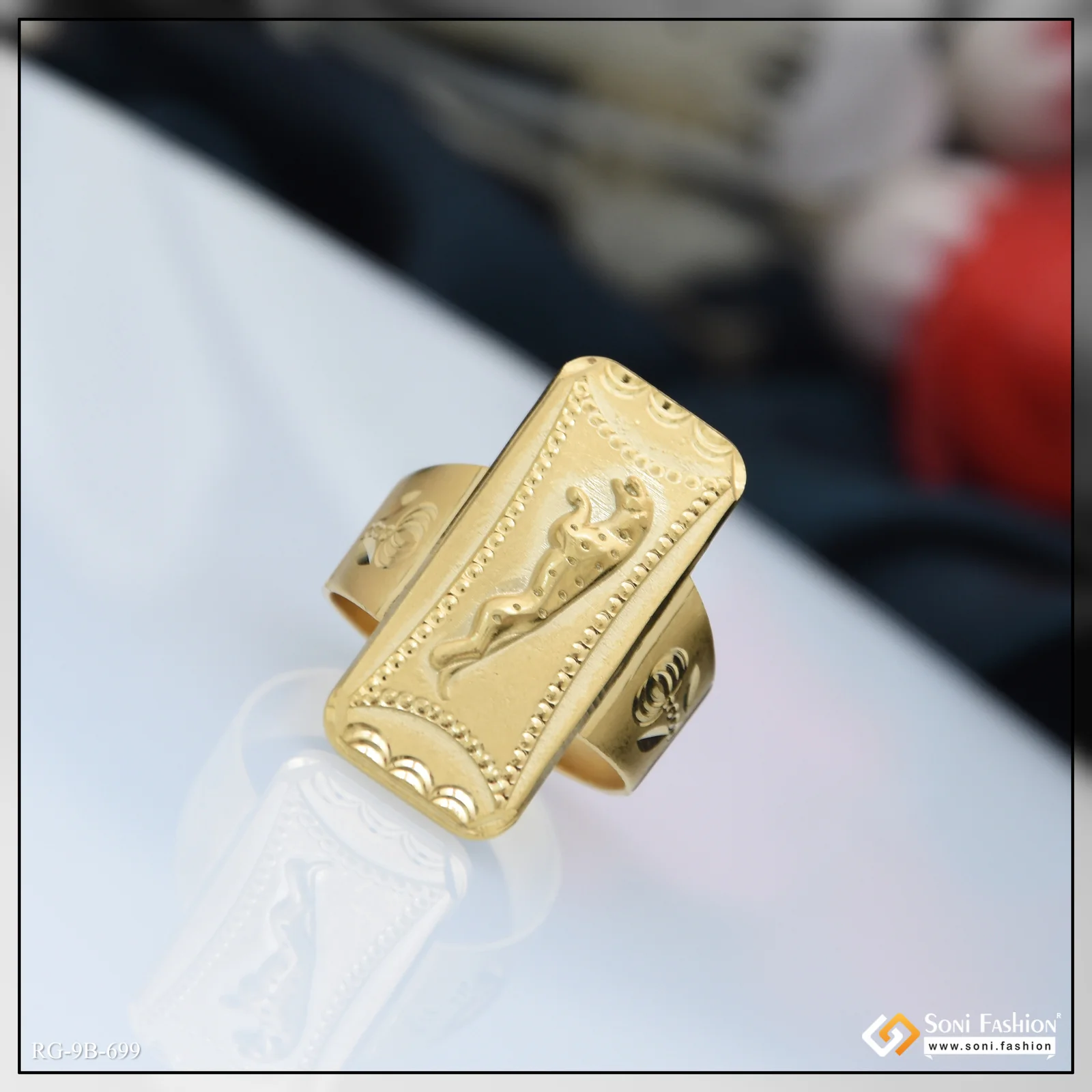 Jaguar Fashionable Design Gold Plated Ring for Men - Style B699 - Image 3