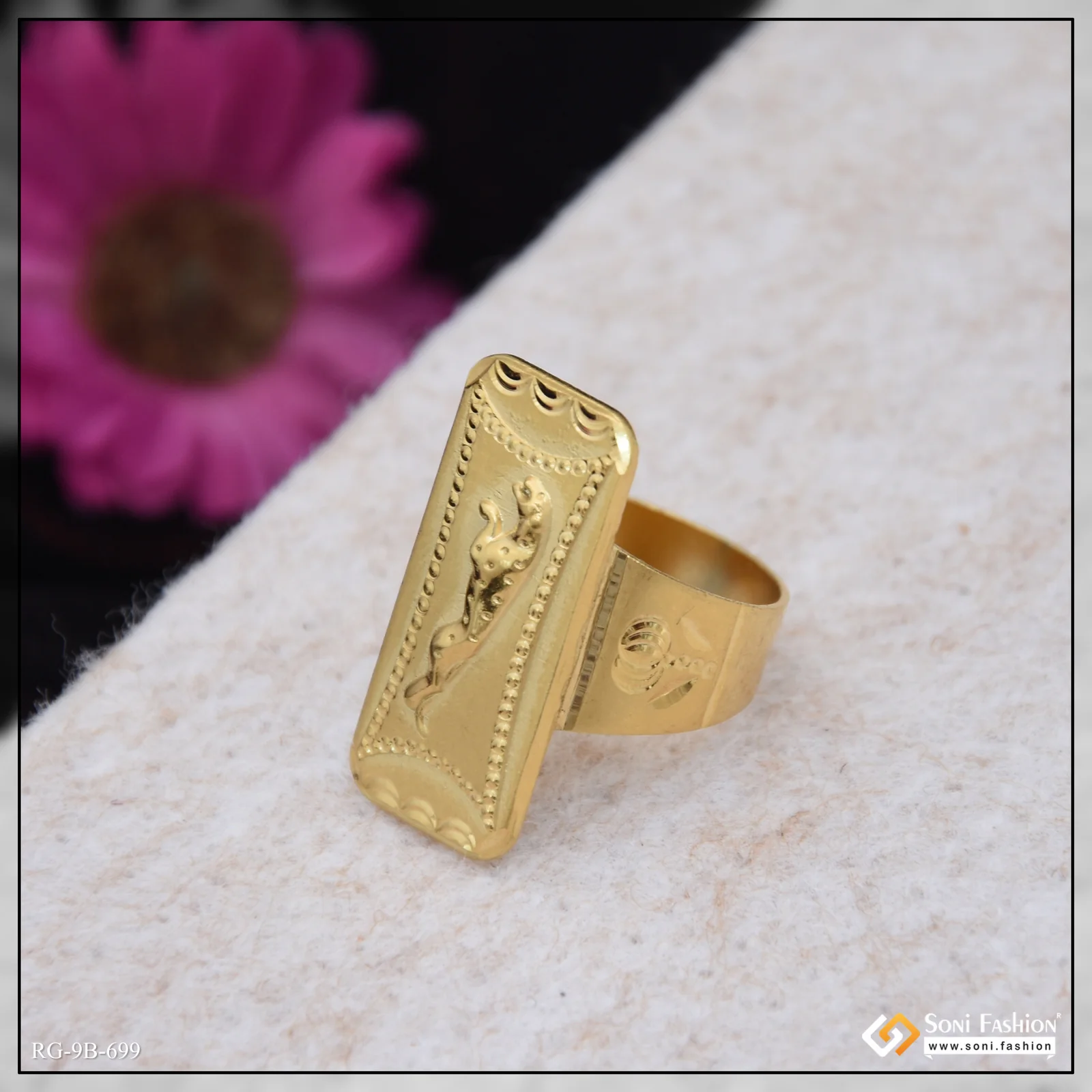 Jaguar Fashionable Design Gold Plated Ring for Men - Style B699 - Image 4