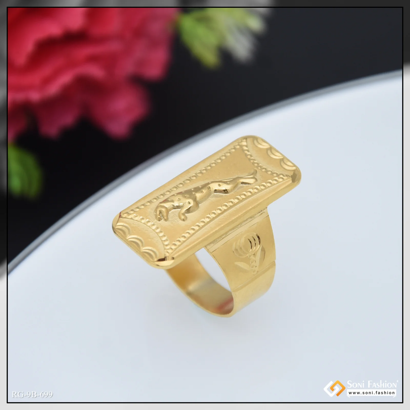 Jaguar Fashionable Design Gold Plated Ring for Men - Style B699 - Image 6