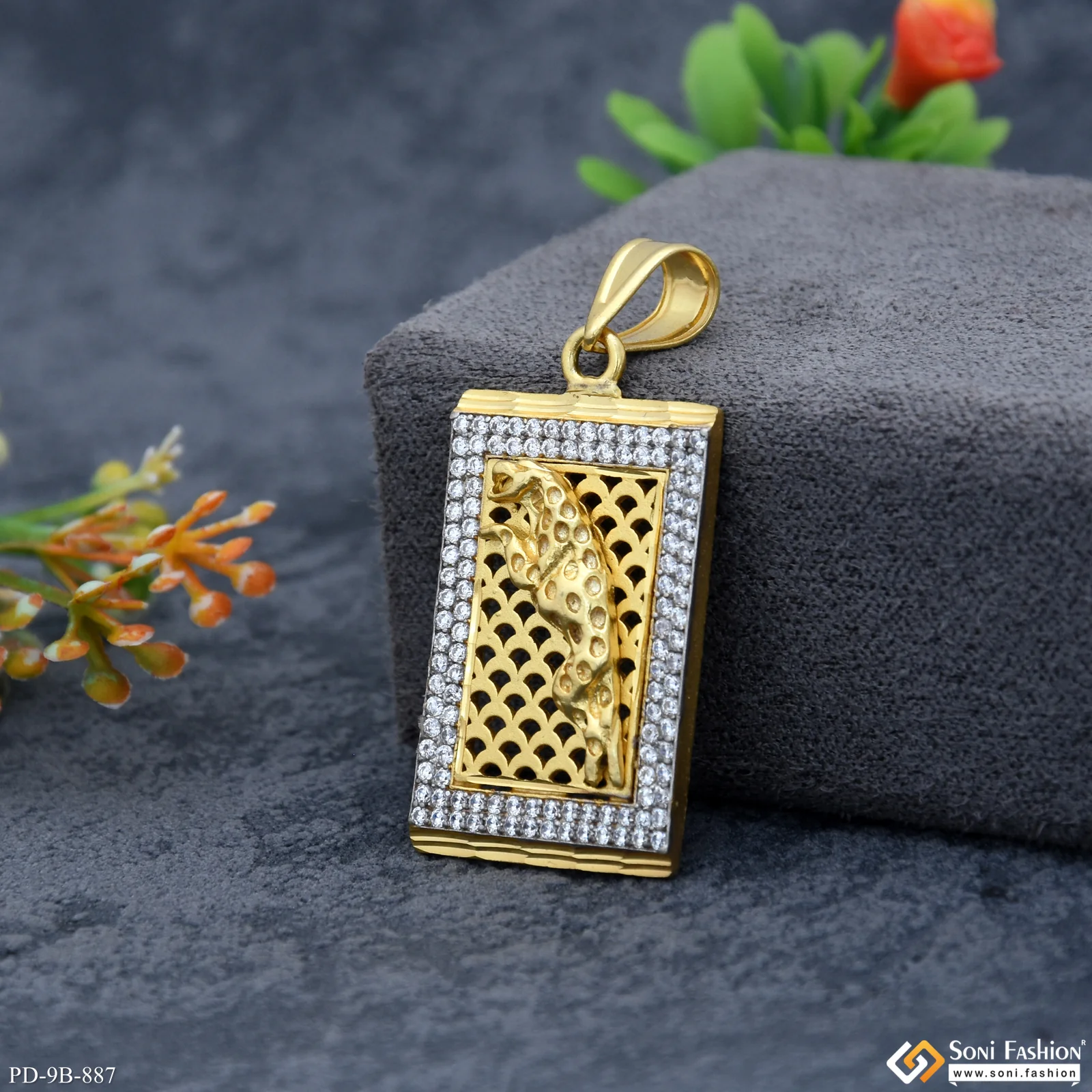 Jaguar Trending Design Gold Plated Pendant for Men - Style B887 - Image 2
