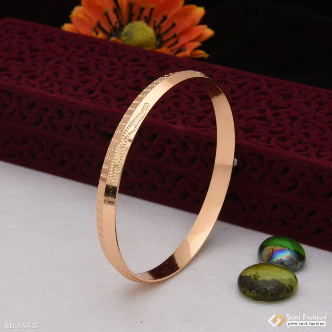 Jaguar Unique Design Premium-Grade Quality Rose Gold Kada for Men - Style A824 - Image 4